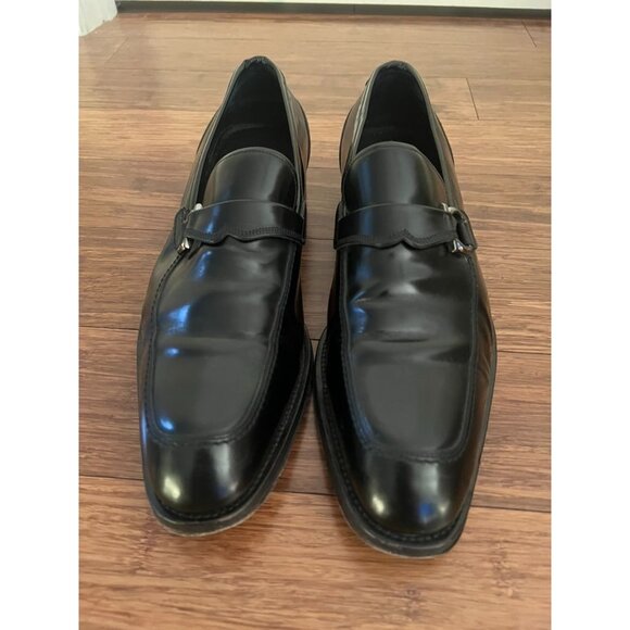 Salvatore Ferragamo Men's Black Leather Horse Bit Buckle Loafers - Size 10.5 - Picture 5 of 14